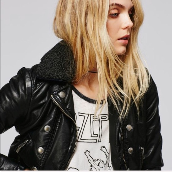 Free People vegan leather jacket NEW - Picture 3 of 6